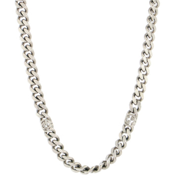 Gucci Interlocking G Chain Station Necklace Sterling Silver