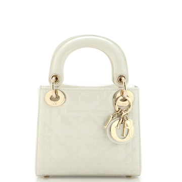 Christian Dior Lady Dior Bag Cannage Quilt Patent Mini