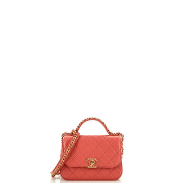Chanel Chain Infinity Top Handle Bag Quilted Lambskin Mini