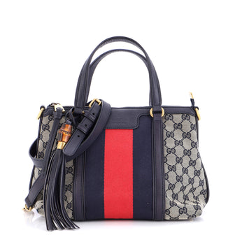 Gucci Rania Convertible Top Handle Bag Web GG Canvas Small