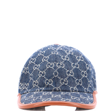 Gucci Baseball Cap GG Denim with Leather