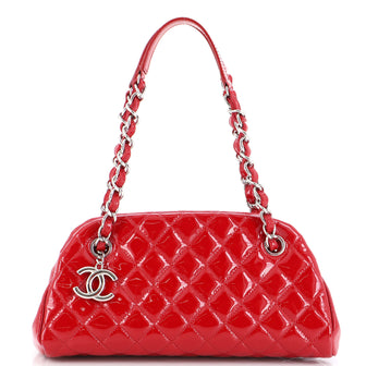 Chanel Just Mademoiselle Bag Quilted Patent Small