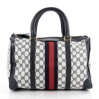 Gucci Vintage Web Boston Bag GG Canvas Medium Blue 2096603
