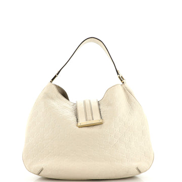 Gucci New Ladies Web Hobo Guccissima Leather Medium