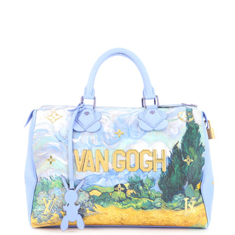 Louis Vuitton Speedy Handbag Limited Edition Jeff Koons Van Gogh Print Canvas 30