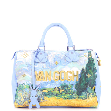 Louis Vuitton Speedy Handbag Limited Edition Jeff Koons Van Gogh Print Canvas 30