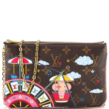 Louis Vuitton Double Zip Pochette Limited Edition Vivienne Xmas Monogram Canvas