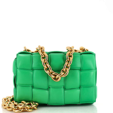 Bottega Veneta Cassette Chain Crossbody Bag Padded Maxi Intrecciato Leather