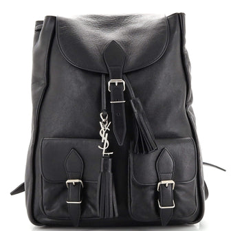 black leather medium backpack Saint Laurent Festival Backpack Leather Medium Black 20969856