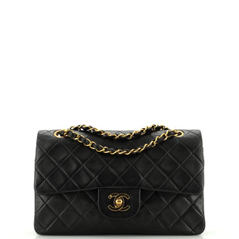 Chanel Vintage Classic Double Flap Bag Quilted Lambskin Small
