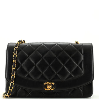 Chanel Vintage Diana Flap Bag Quilted Lambskin Medium