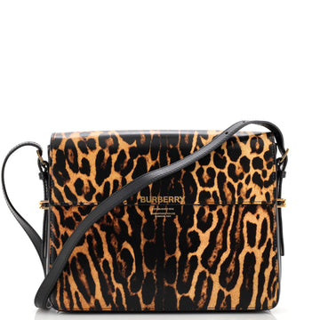 Burberry Grace Flap Bag Printed Leather Large