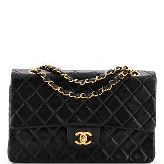 Chanel Vintage Classic Double Flap Bag Quilted Lambskin Medium