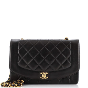 Chanel Vintage Diana Flap Bag Quilted Lambskin Medium