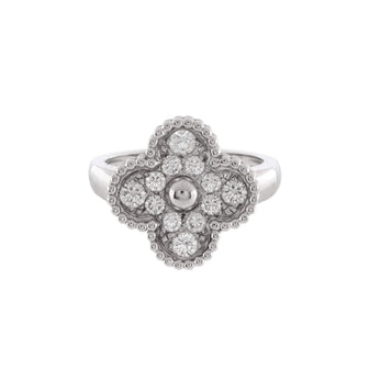 Van Cleef & Arpels Vintage Alhambra Ring 18K White Gold and Diamonds