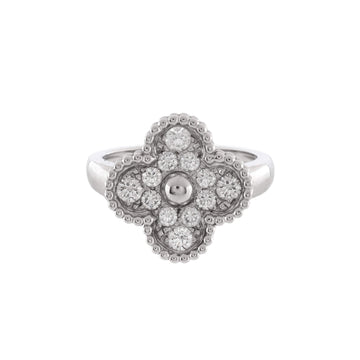 Van Cleef & Arpels Vintage Alhambra Ring 18K White Gold and Diamonds
