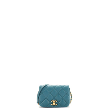 Chanel Nailed CC Full Flap Bag Quilted Calfskin Mini