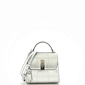 Salvatore Ferragamo Boxyz Top Handle Bag Snakeskin Medium