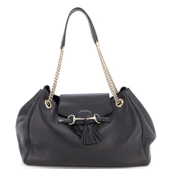 Gucci Emily Flap Shoulder Bag Leather Large