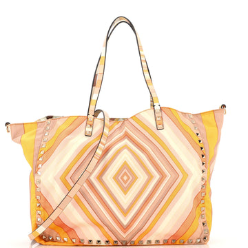 Valentino Garavani 1975 Rockstud Reversible Convertible Tote Nylon Large
