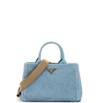 Prada Canapa Convertible Tote Raffia Mini