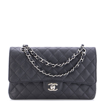 Chanel Classic Double Flap Bag Quilted Caviar Medium