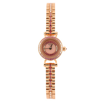 Hermes Faubourg Quartz Watch Rose Gold with Diamond and Pink Sapphire Bezel, Dial and Bracelet 16