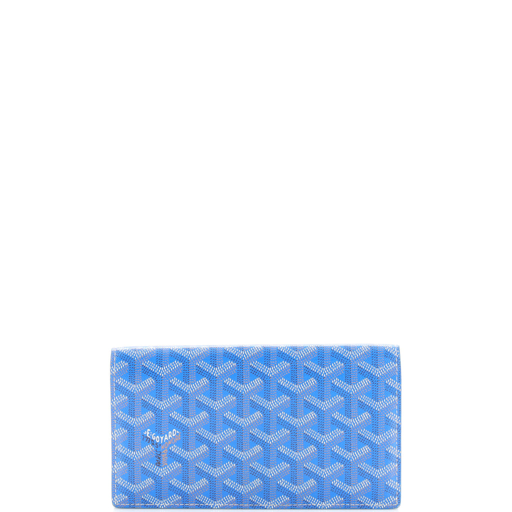 Goyard Round Zip Long Wallet PVC Coated Canvas Leather Navy Blue