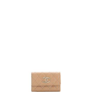 Chanel Textured CC Flap Card Case Quilted Caviar