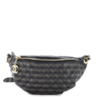 Chanel Banane Waist Bag Metallic Striped Caviar