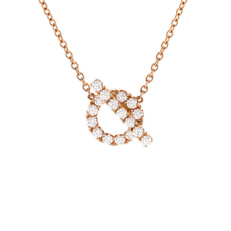 Hermes Finesse Pendant Necklace 18K Rose Gold and Diamonds