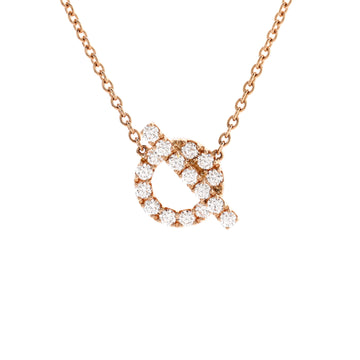 Hermes Finesse Pendant Necklace 18K Rose Gold and Diamonds