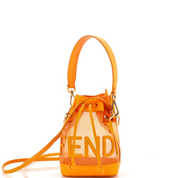 Fendi Mon Tresor Bucket Bag Mesh and Leather Mini