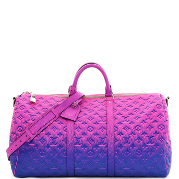 Louis Vuitton Keepall Bandouliere Bag Limited Edition Illusion Monogram Taurillon Leather 50