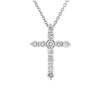 Tiffany & Co. Cross Pendant Necklace Platinum and Diamonds Small
