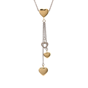 Tiffany & Co. Heart Motif Dangle Necklace 18K White Gold and 18K Yellow Gold