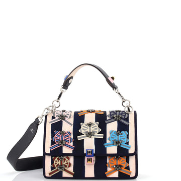 Fendi Kan I Bag Bow Embellished Canvas and Leather Small
