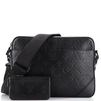 Louis Vuitton Duo Messenger Bag Monogram Shadow Leather Black 210000132