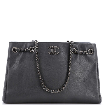 Chanel Woven Chain Shopping Tote Caviar Medium