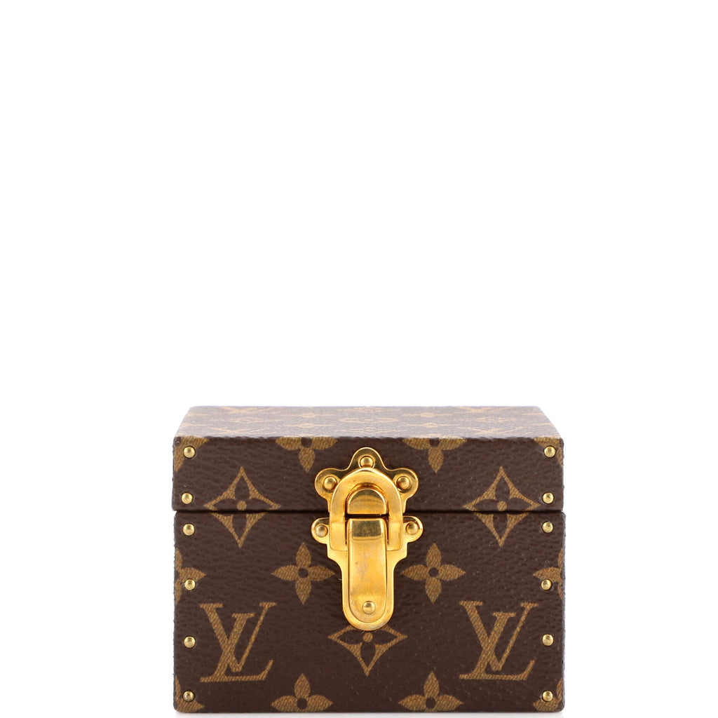 Louis Vuitton Monogram Trunk Jewelry Box Case Brown x Pink Purple Bag   eLADY Globazone