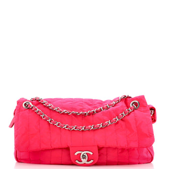 Chanel Soft Shell Flap Bag Vertical Quilted Nylon Jumbo