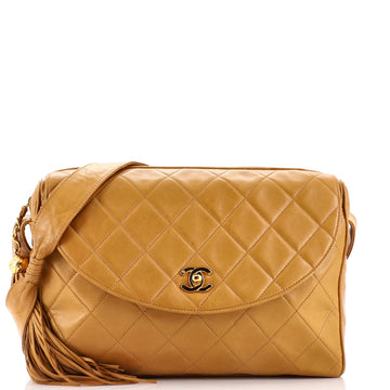 Chanel Vintage Front Pocket Camera Bag Quilted Lambskin Large