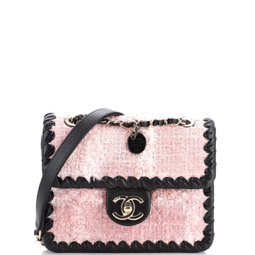Chanel My Own Frame Flap Bag Quilted Tweed with Braided Calfskin Mini