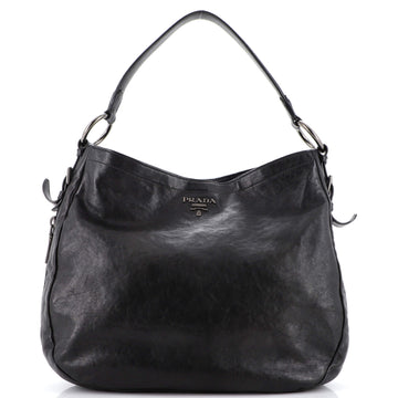 Prada Zip Around Hobo Glace Calf Medium