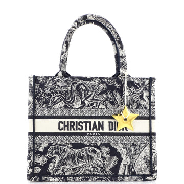 Christian Dior Book Tote Embroidered Canvas Small