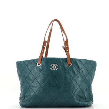 Chanel On The Road Tote Quilted Leather Small