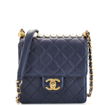 Chanel Chic Pearls Flap Bag Quilted Lambskin Mini