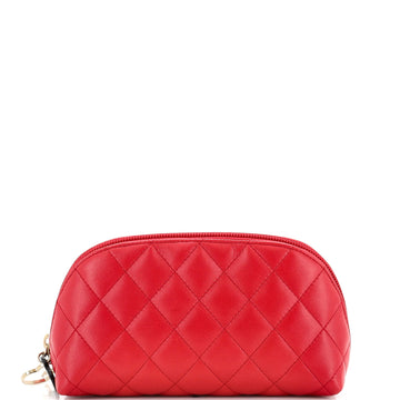 Chanel Valentine Hearts CC Cosmetic Pouch Quilted Lambskin