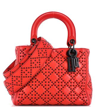 Christian Dior Supple Lady Dior Bag Cannage Studded Lambskin Medium