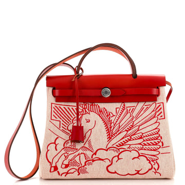 Hermes Herbag Zip Pegase Pop Toile and Leather 31